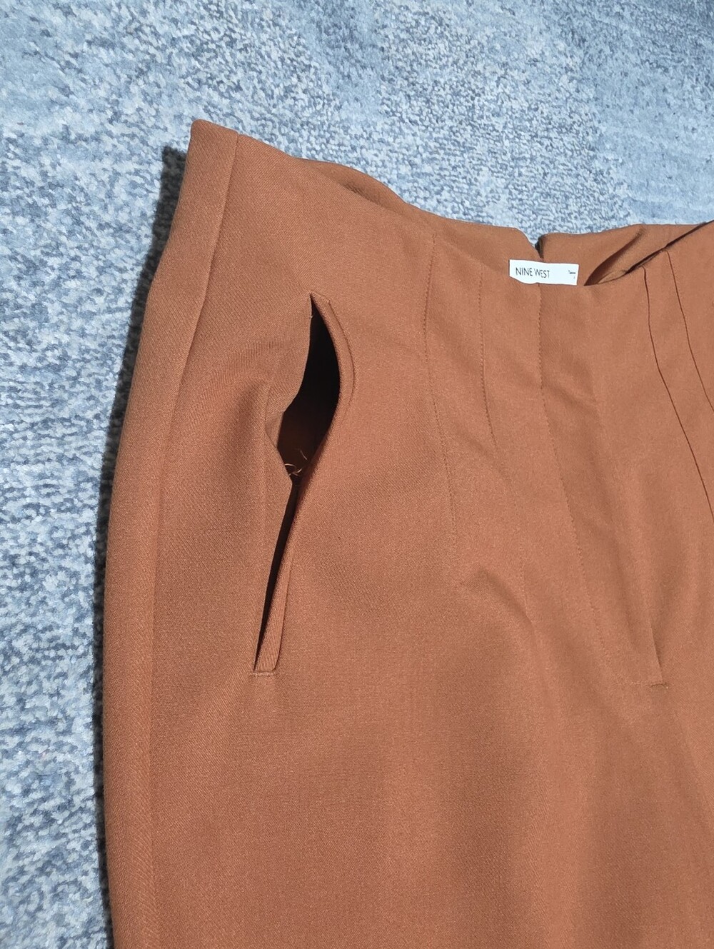 Nine West Rust High-Rise Tapered Trousers Size 14 Color Marron-brown. - Picture 6 of 11